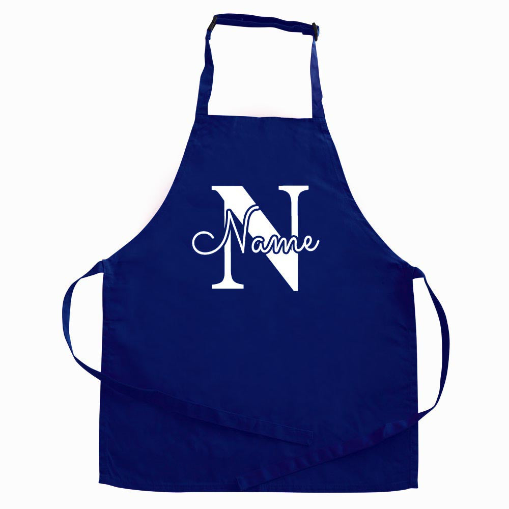 Personalisierte Schürze mit Motiv BUCHSTABE und Name bedruckt Kochschürze zum Backen, Kochen, Malen für Kinder und Erwachsene