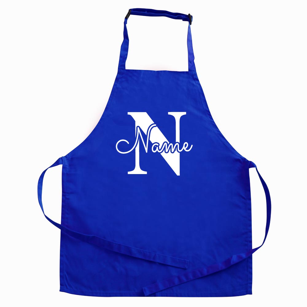 Personalisierte Schürze mit Motiv BUCHSTABE und Name bedruckt Kochschürze zum Backen, Kochen, Malen für Kinder und Erwachsene