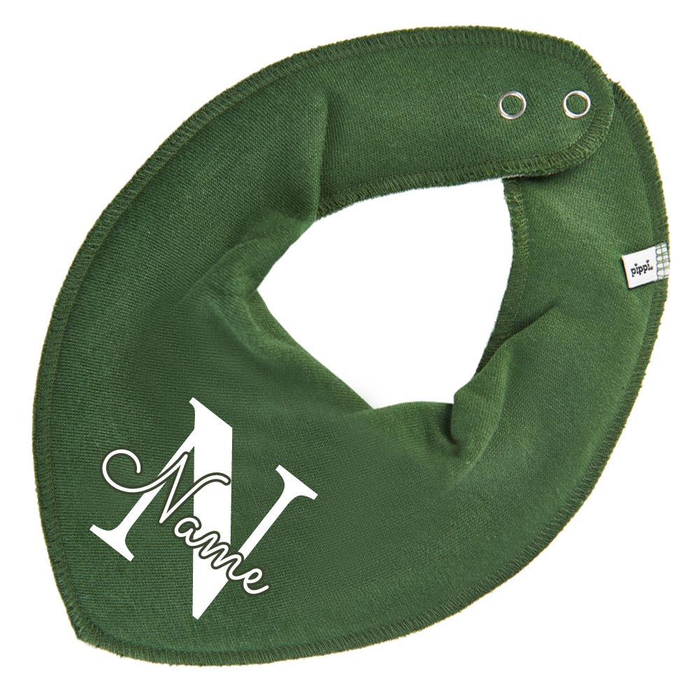 HALSTUCH Buchstabe mit Name oder Text personalisiert für Baby oder Kind aus Baumwolle in Einheitsgröße verschiedene Farben