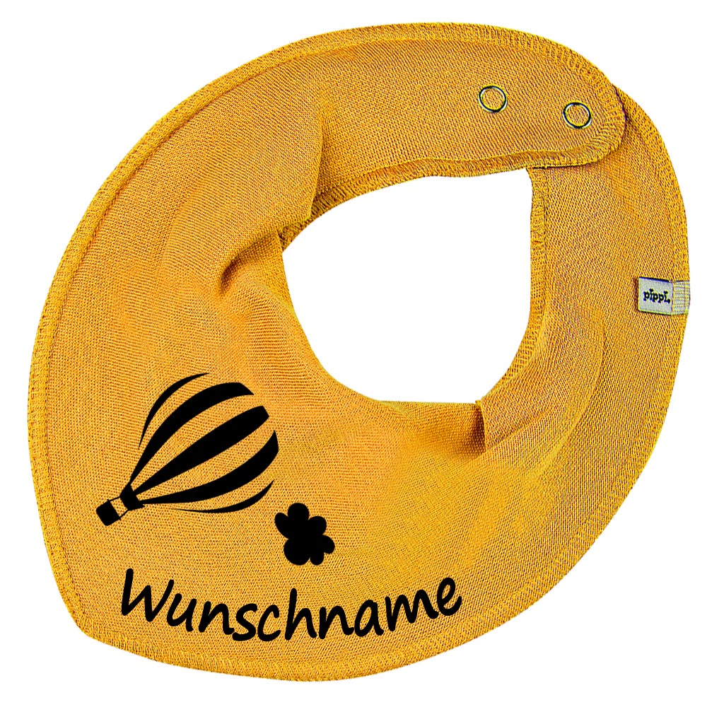 HALSTUCH Heißluftballon mit Name oder Text personalisiert für Baby oder Kind aus Baumwolle in Einheitsgröße verschiedene Farben
