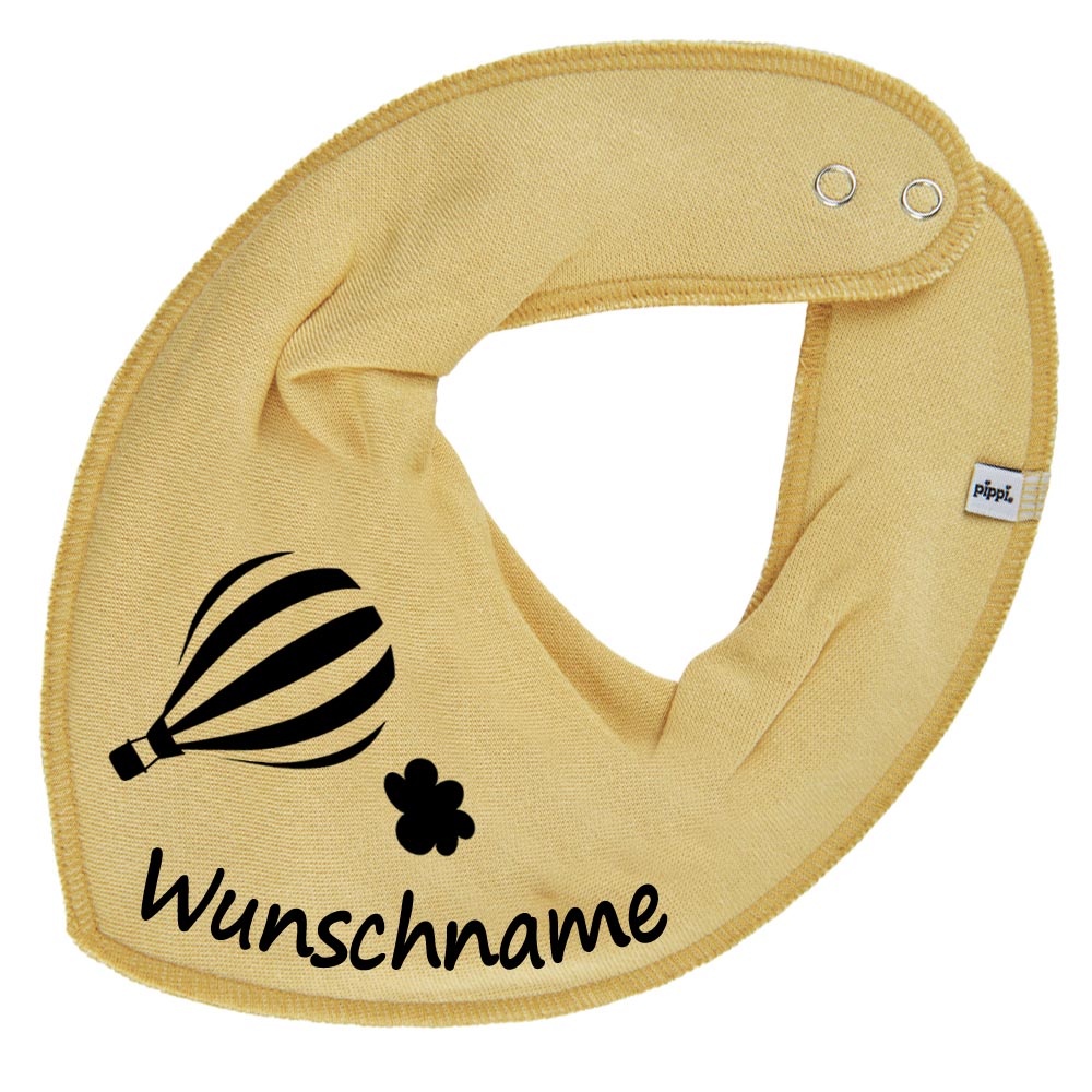 HALSTUCH Heißluftballon mit Name oder Text personalisiert für Baby oder Kind aus Baumwolle in Einheitsgröße verschiedene Farben