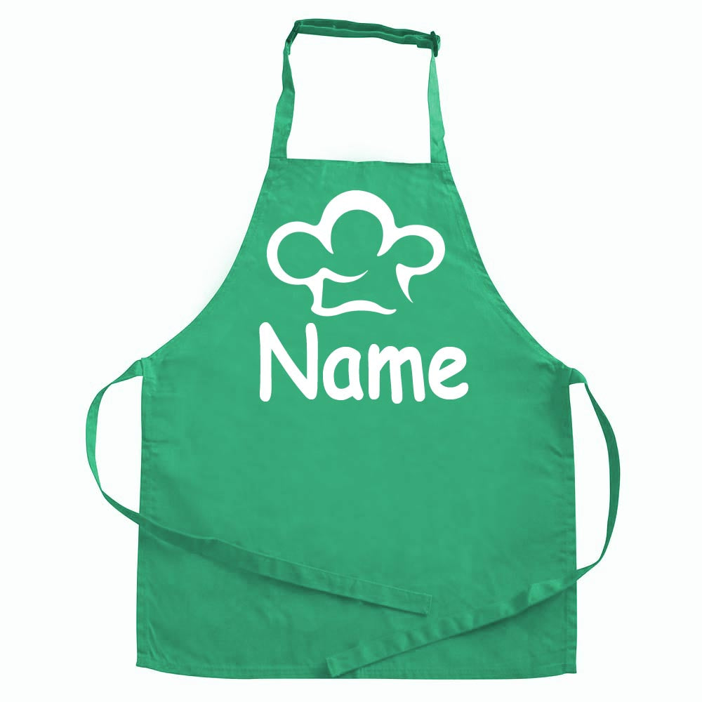 Personalisierte Schürze mit Motiv KOCHMÜTZE und Name bedruckt Kochschürze zum Backen, Kochen für Kinder und Erwachsene