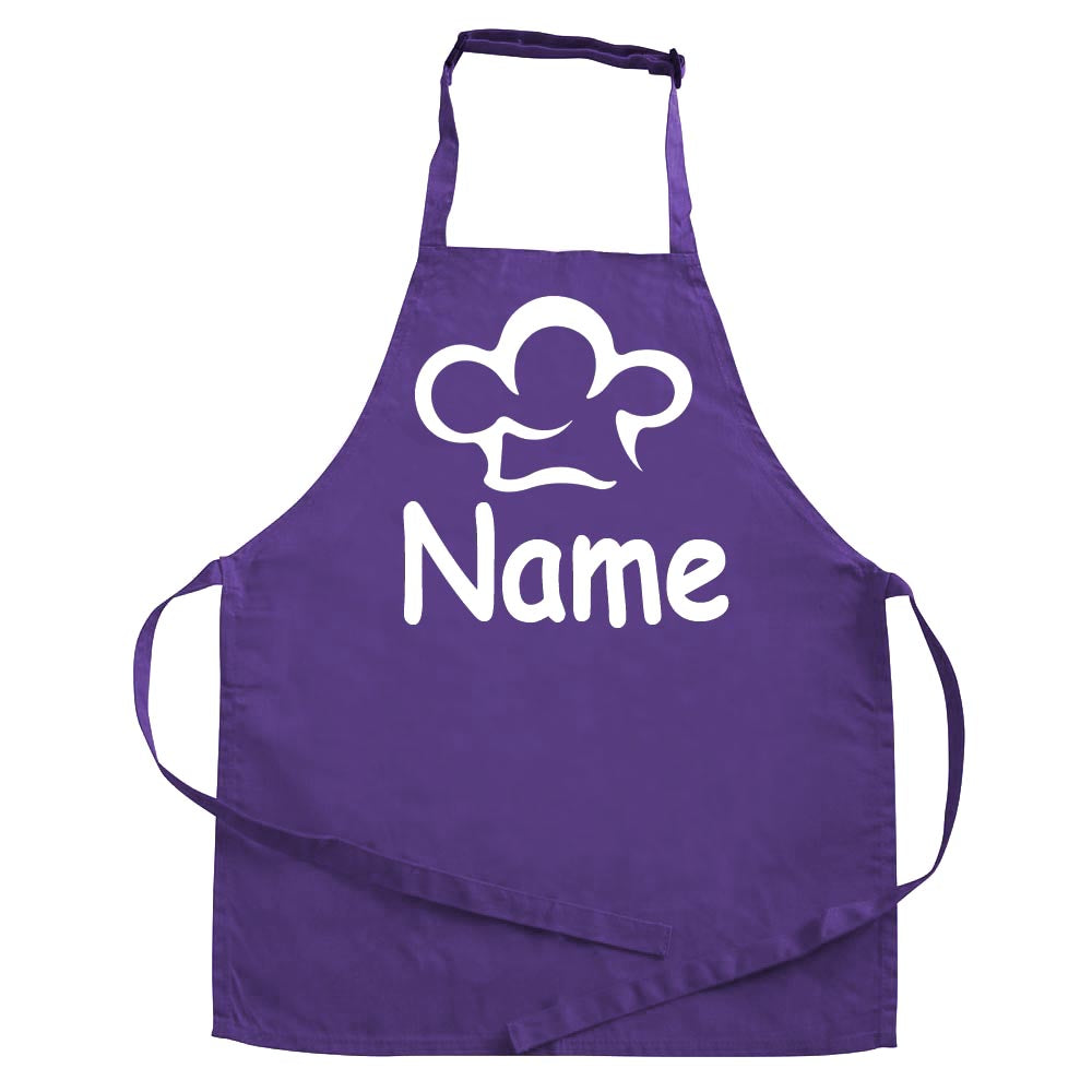 Personalisierte Schürze mit Motiv KOCHMÜTZE und Name bedruckt Kochschürze zum Backen, Kochen für Kinder und Erwachsene