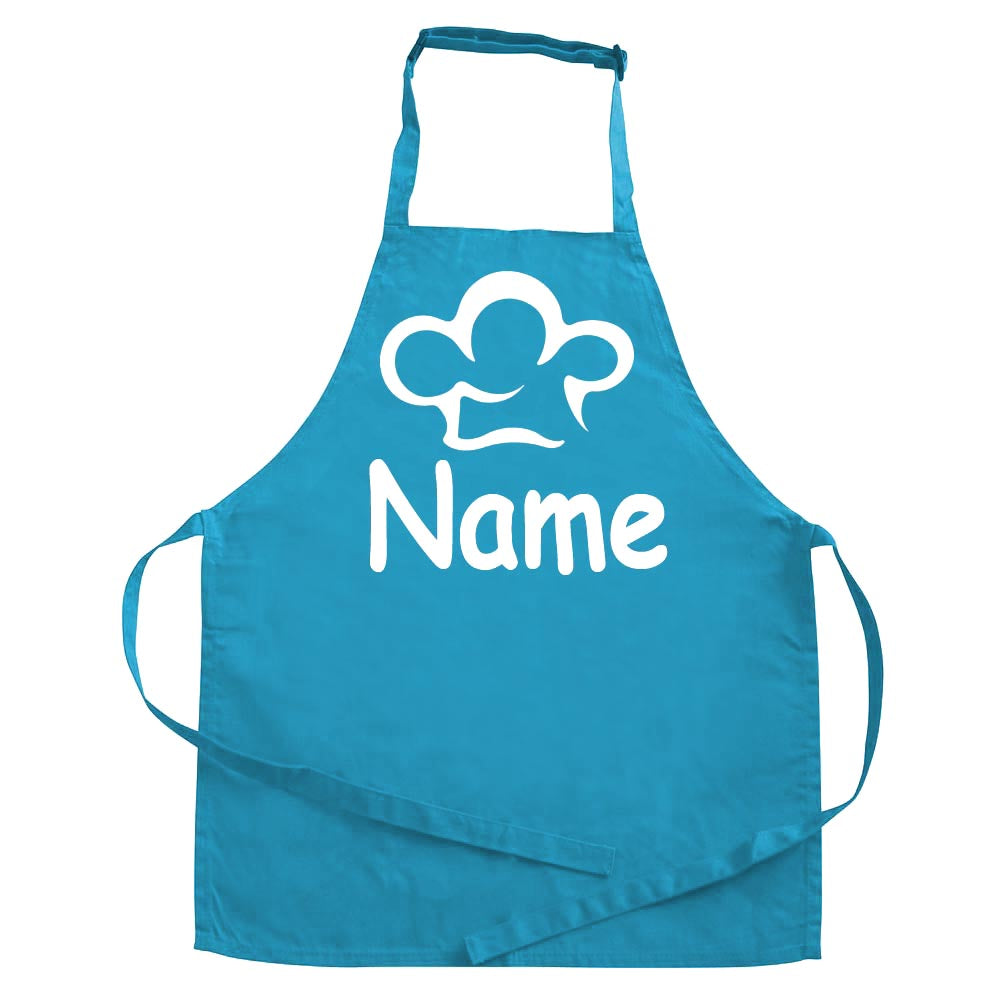 Personalisierte Schürze mit Motiv KOCHMÜTZE und Name bedruckt Kochschürze zum Backen, Kochen für Kinder und Erwachsene