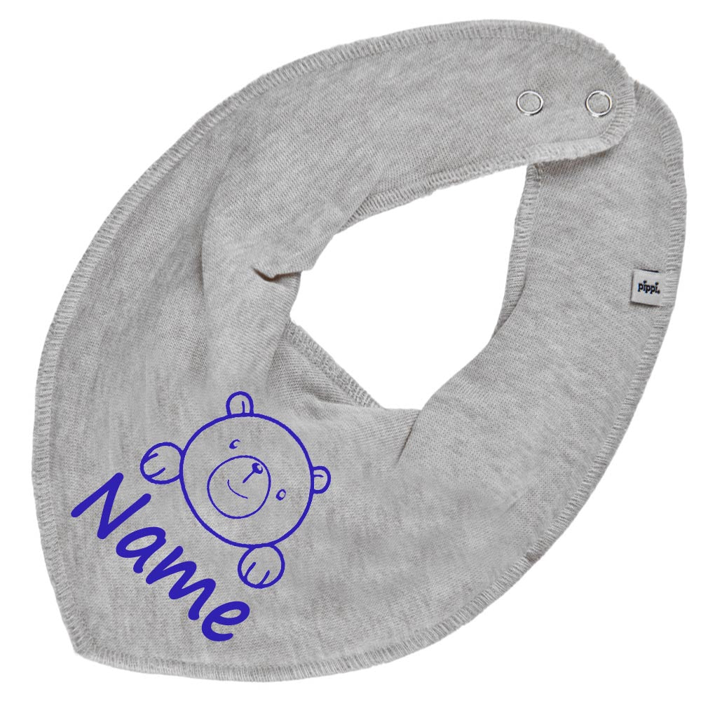 HALSTUCH Bär mit Name oder Text personalisiert für Baby oder Kind aus Baumwolle in Einheitsgröße verschiedene Farben