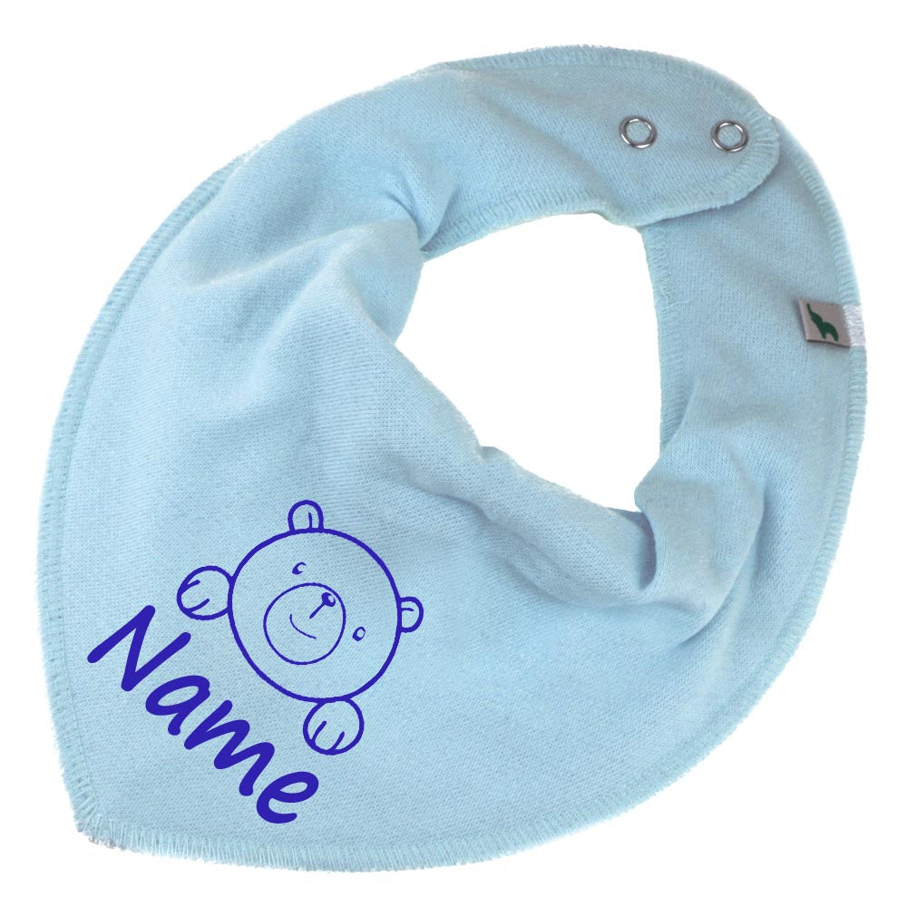 HALSTUCH Bär mit Name oder Text personalisiert für Baby oder Kind aus Baumwolle in Einheitsgröße verschiedene Farben