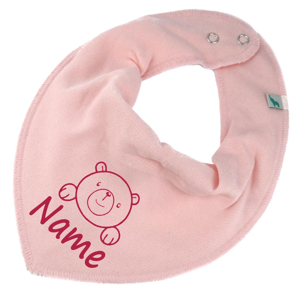 HALSTUCH Bär mit Name oder Text personalisiert für Baby oder Kind aus Baumwolle in Einheitsgröße verschiedene Farben