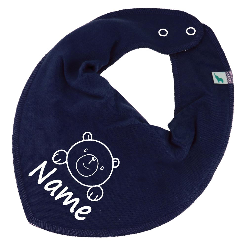 HALSTUCH Bär mit Name oder Text personalisiert für Baby oder Kind aus Baumwolle in Einheitsgröße verschiedene Farben