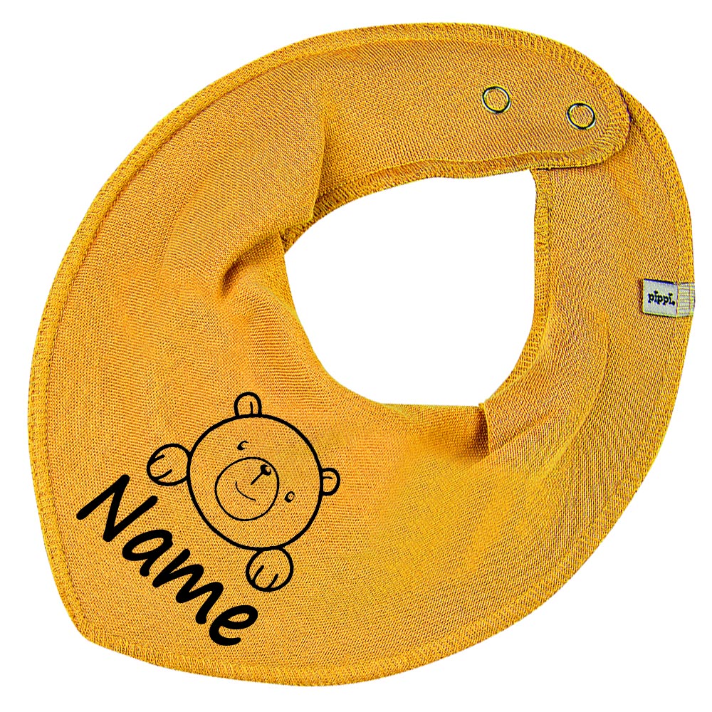HALSTUCH Bär mit Name oder Text personalisiert für Baby oder Kind aus Baumwolle in Einheitsgröße verschiedene Farben