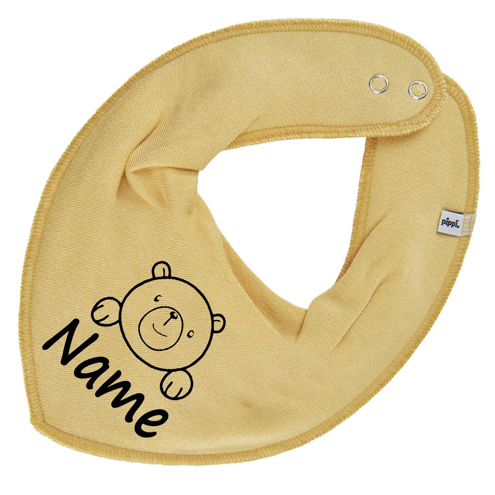 HALSTUCH Bär mit Name oder Text personalisiert für Baby oder Kind aus Baumwolle in Einheitsgröße verschiedene Farben