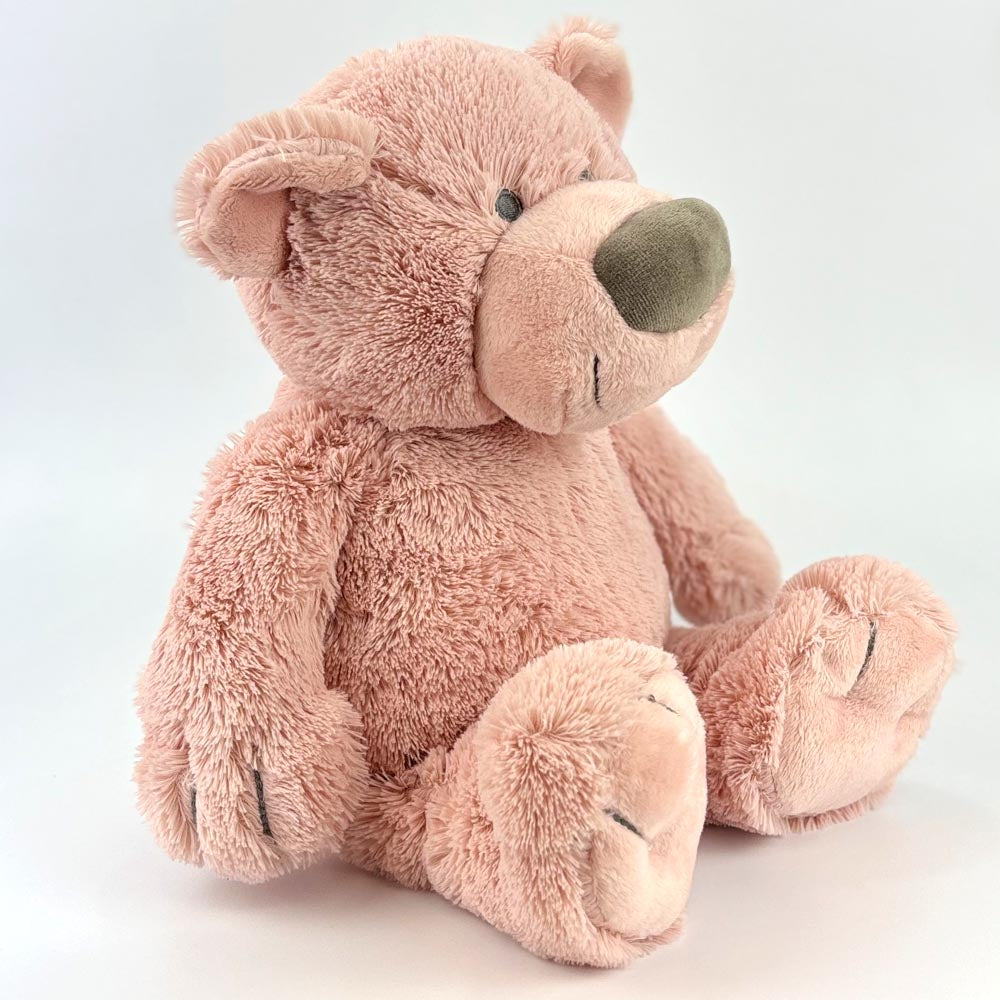 Stofftier Teddy Bär Altrosa Geschenk mit Namen und Geburtsdatum personalisiert