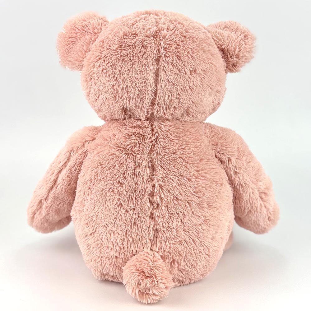 Stofftier Teddy Bär Altrosa Geschenk mit Namen und Geburtsdatum personalisiert