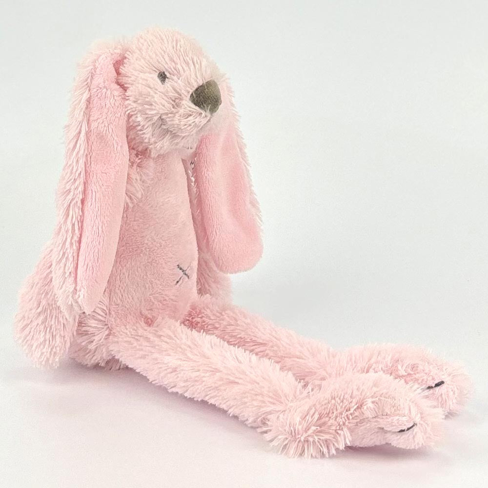 Stofftier Hase mit Namen und Geburtsdatum personalisiert Geschenk rosa