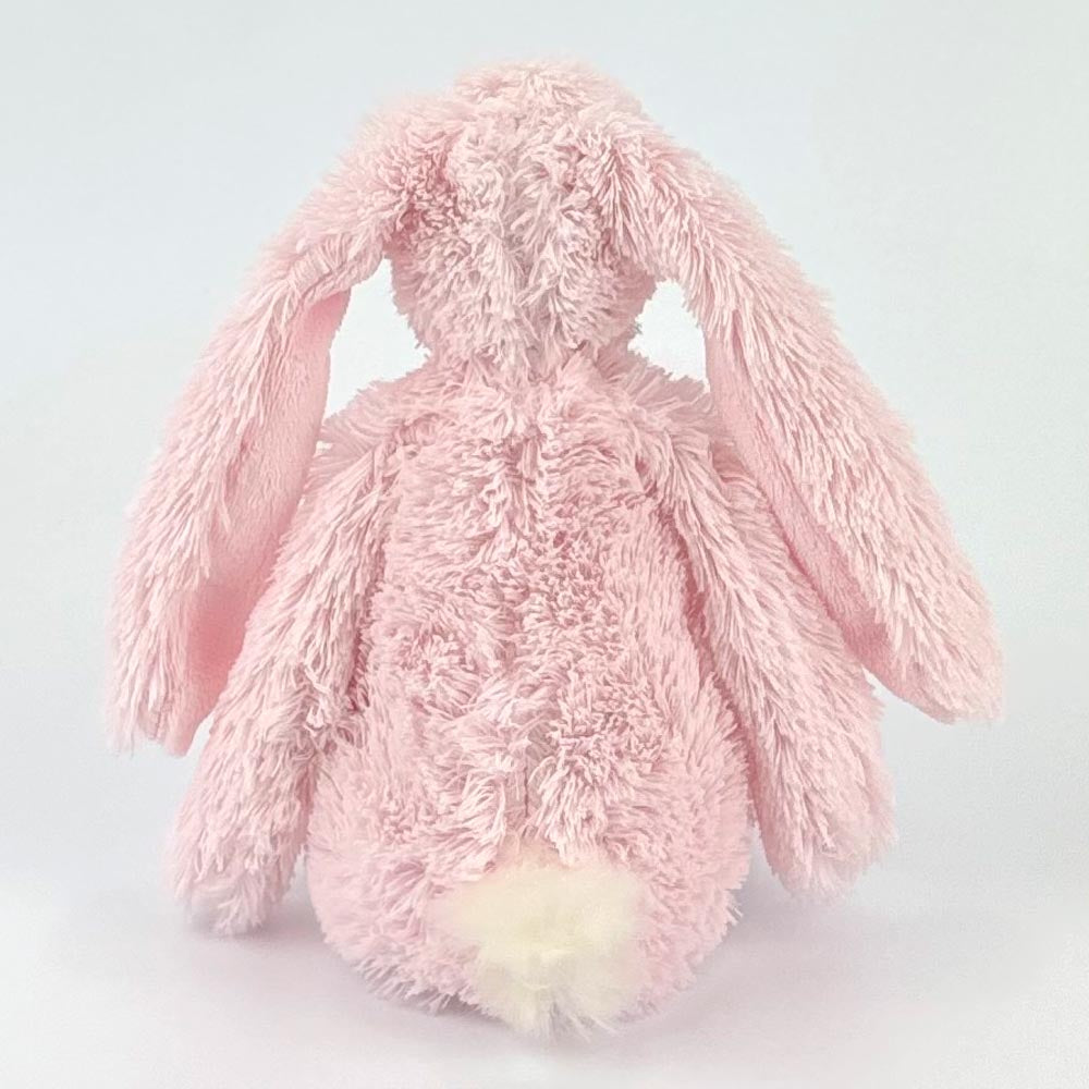 Stofftier Hase mit Namen und Geburtsdatum personalisiert Geschenk rosa