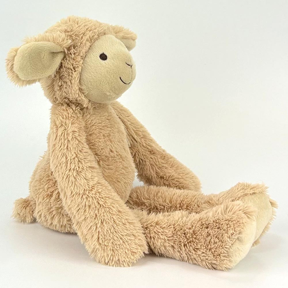 Schaf Stofftier mit Name und Geburtsdatum personalisiert Kuscheltier Lamm