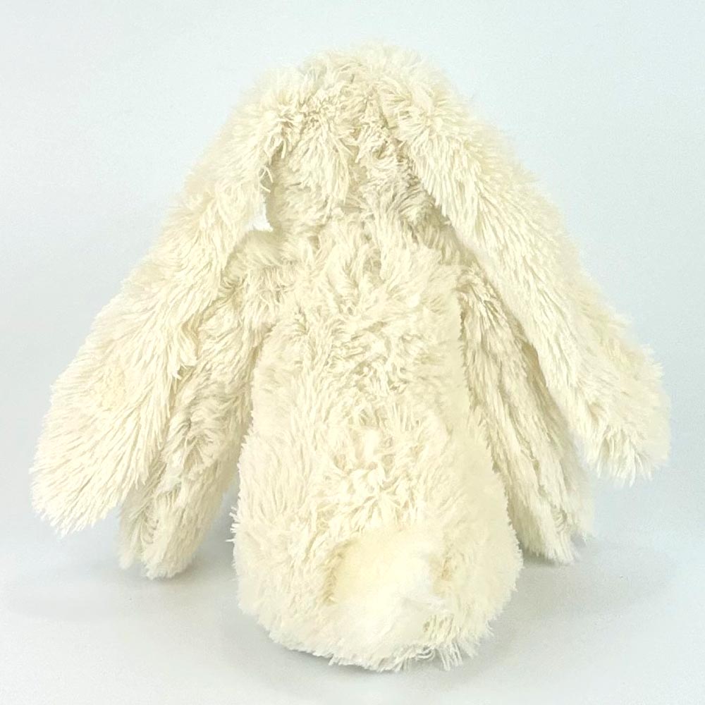 Stofftier Hase mit Namen und Geburtsdatum personalisiert Geschenk weiß