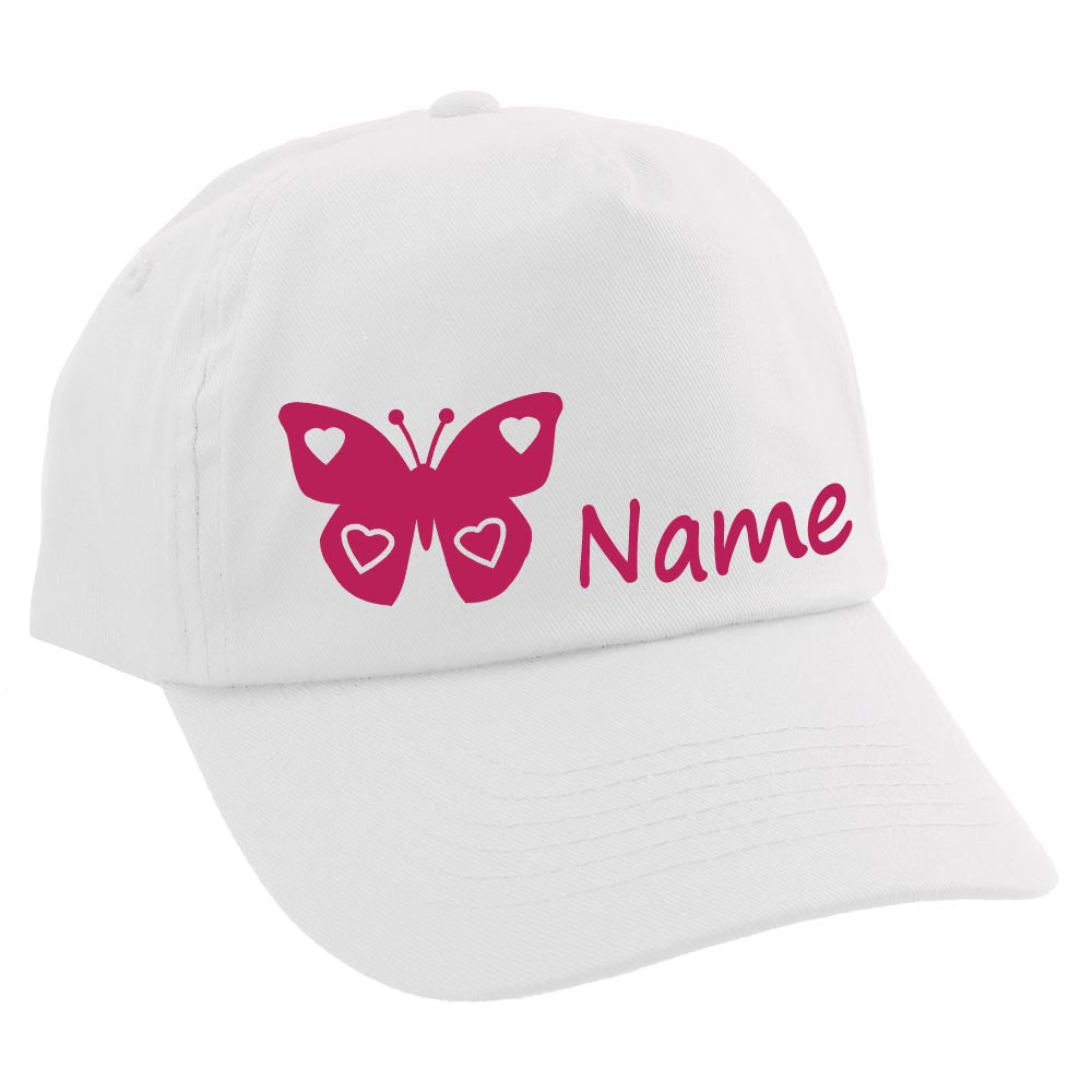 Personalisierte Cap SCHMETTERLING für Kinder Baseball Kappe mit Name bedruckt verschiedene Farben