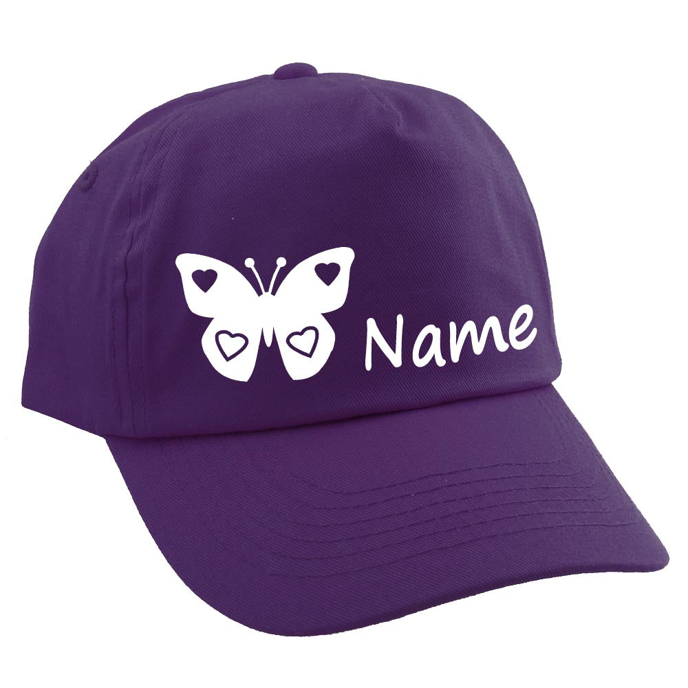Personalisierte Cap SCHMETTERLING für Kinder Baseball Kappe mit Name bedruckt verschiedene Farben