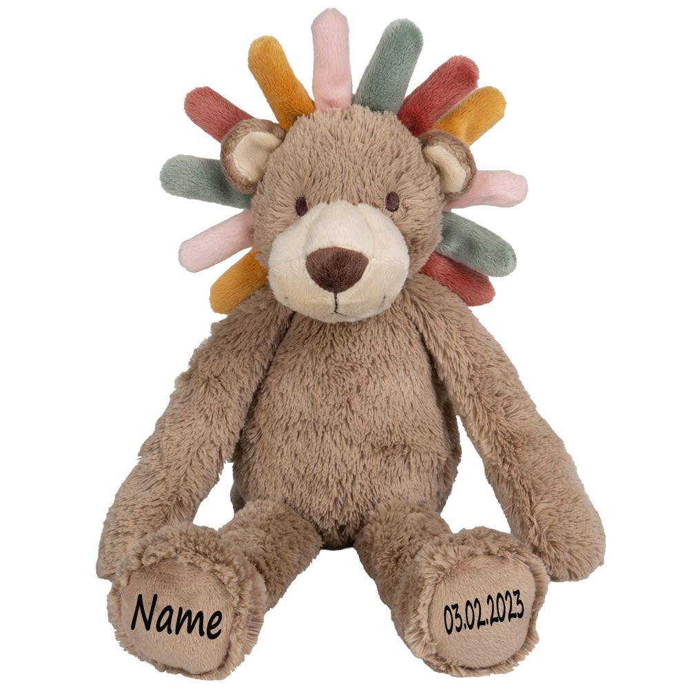 Löwe Stofftier mit Name und Geburtsdatum personalisiert Kuscheltier
