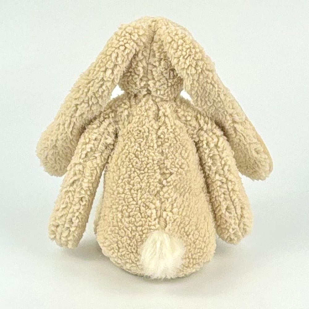 Stofftier Hase RECYCELTES Material mit Name und Geburtsdatum personalisiert kuschelweich Geschenk beige