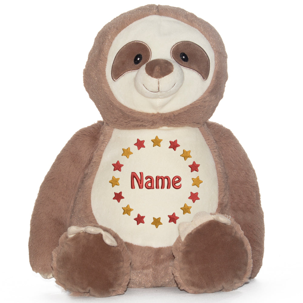 Stofftier mit Name Bestickt Kuscheltier Faultier personalisiert Sternkreis