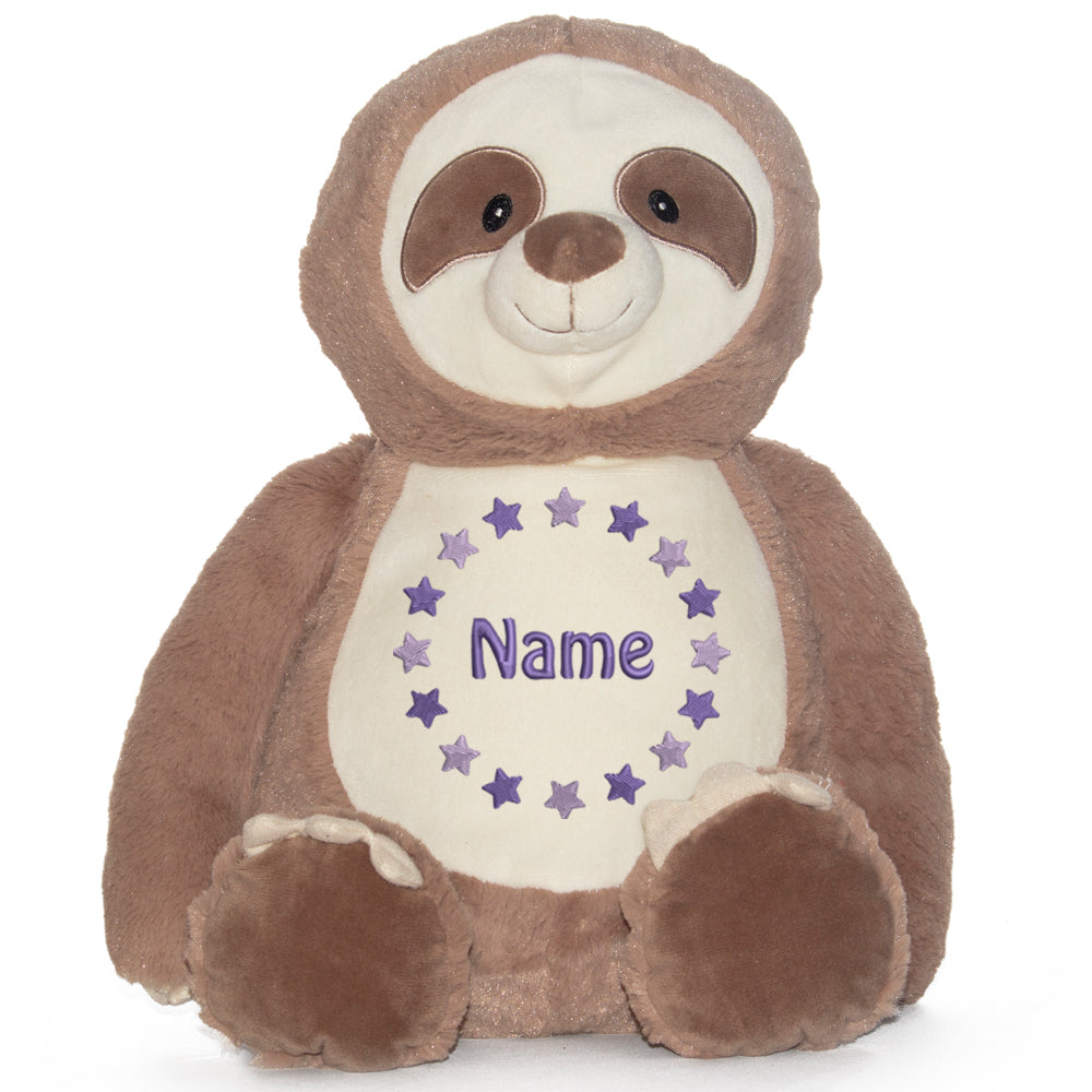 Stofftier mit Name Bestickt Kuscheltier Faultier personalisiert Sternkreis