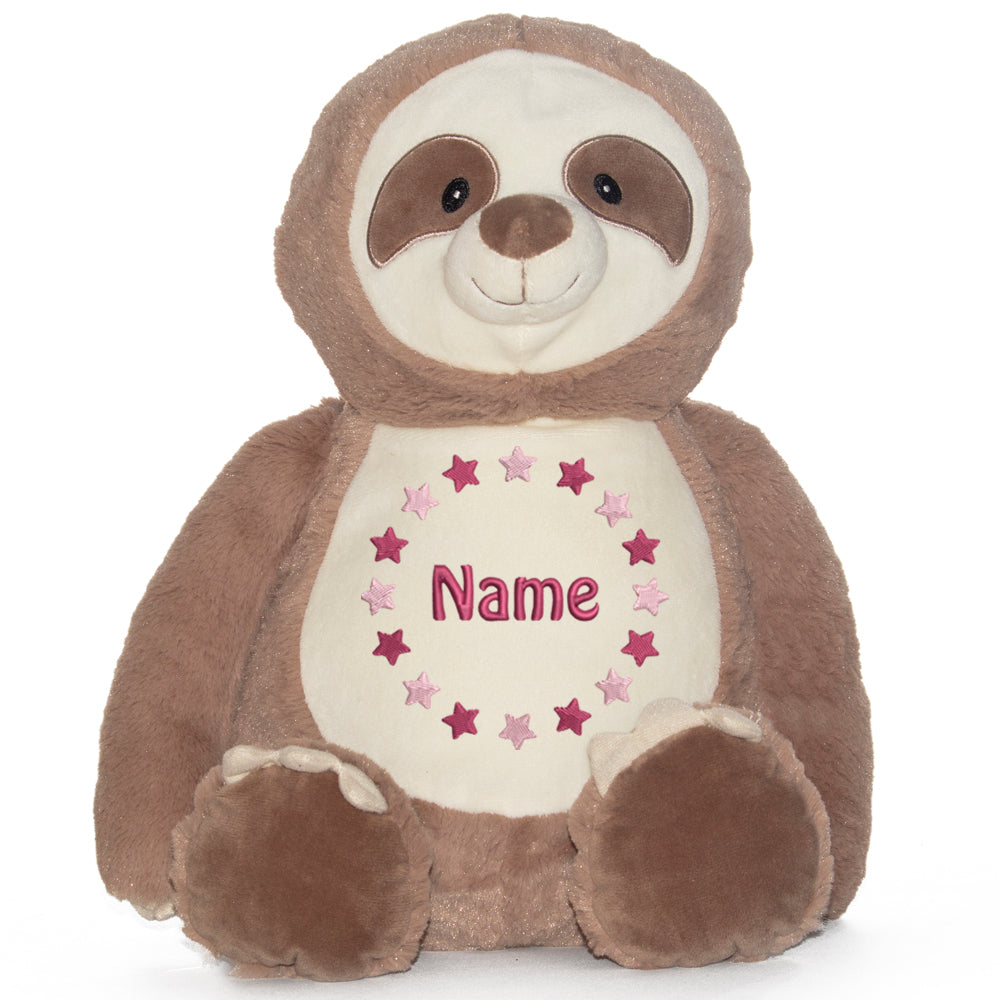 Stofftier mit Name Bestickt Kuscheltier Faultier personalisiert Sternkreis
