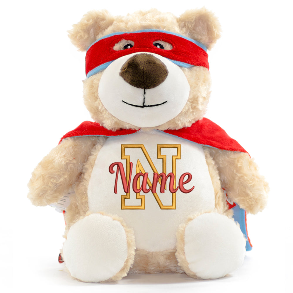 Stofftier mit Name Bestickt Kuscheltier Heldenbär personalisiert Stickmotiv Buchstabe