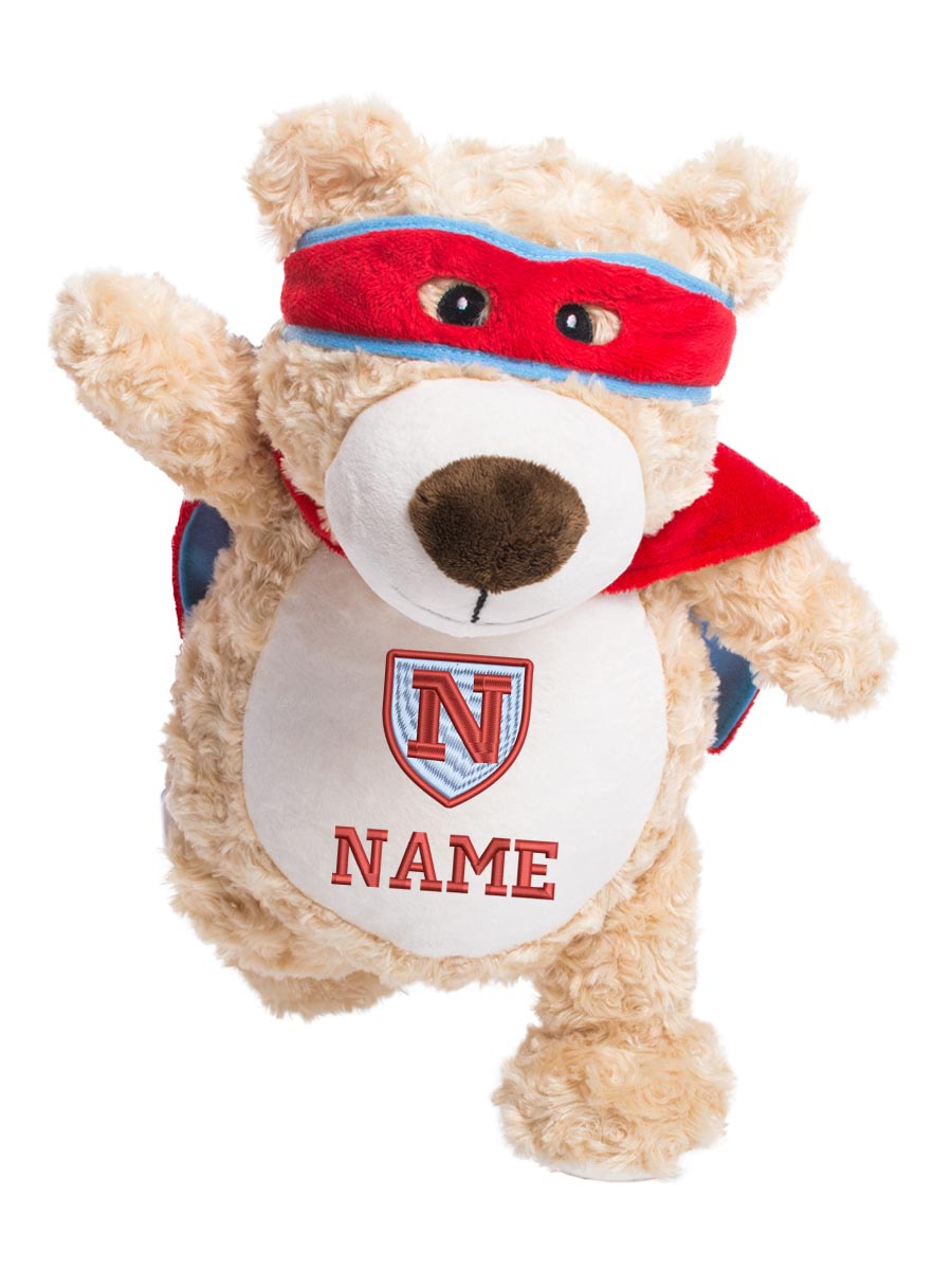 Stofftier mit Name Bestickt Kuscheltier Heldenbär personalisiert Stickmotiv Superheld