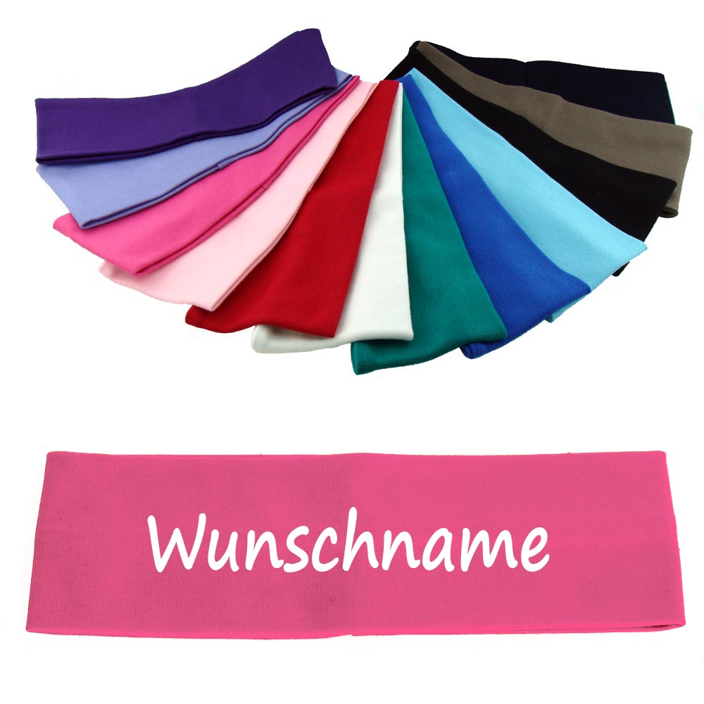 Stirnband mit Namen oder Text personalisiert für Baby oder Kind aus 100% Baumwolle Magnolia