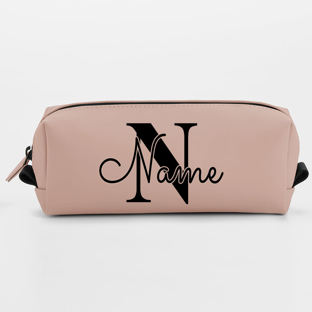 Personalisierte Federmappe mit Name bedruckt - Stifte Etui für Schule - Geschenk zur Einschulung Motiv Buchstabe rosa