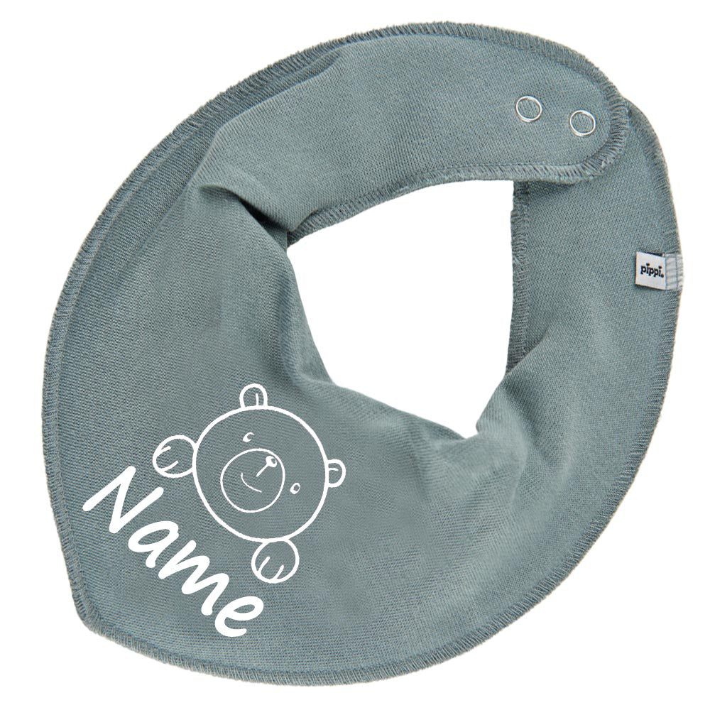 HALSTUCH Bär mit Name oder Text personalisiert für Baby oder Kind aus Baumwolle in Einheitsgröße verschiedene Farben