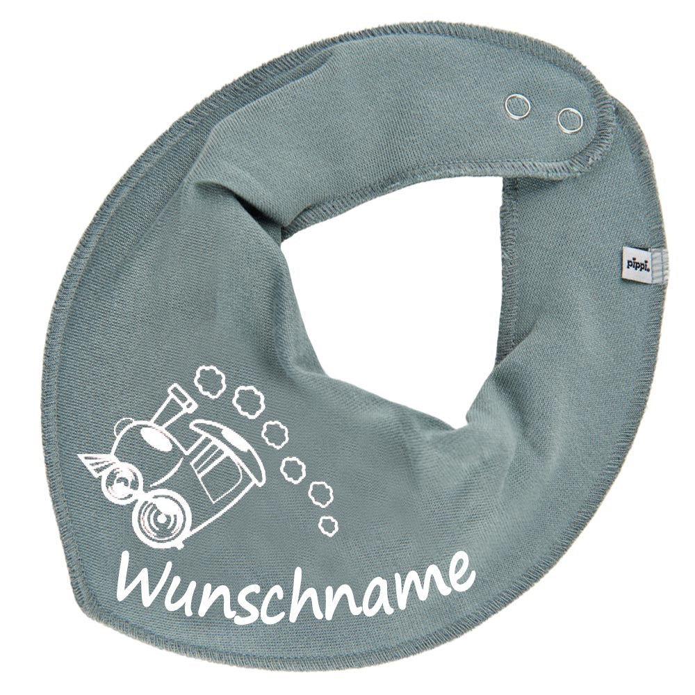 HALSTUCH Zug mit Name oder Text personalisiert für Baby oder Kind aus Baumwolle in Einheitsgröße verschiedene Farben