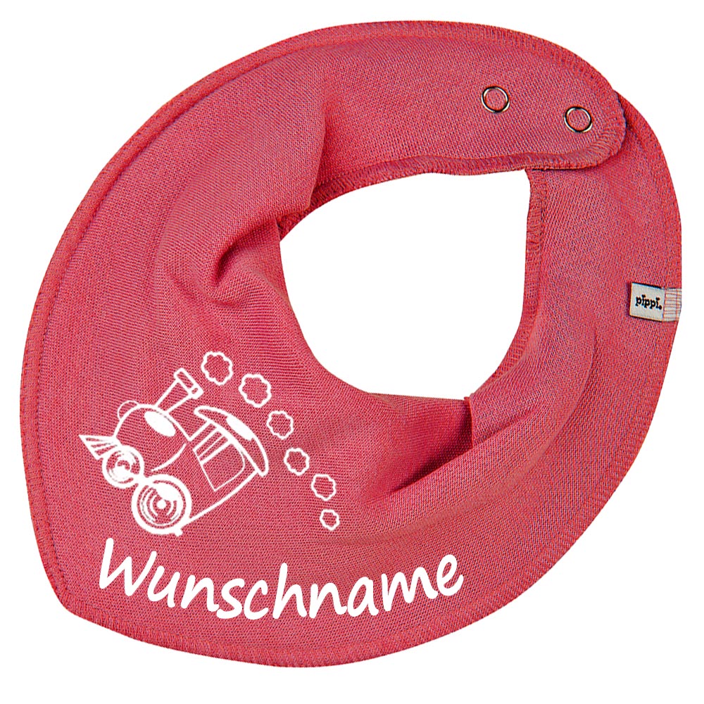 HALSTUCH Zug mit Name oder Text personalisiert für Baby oder Kind aus Baumwolle in Einheitsgröße verschiedene Farben