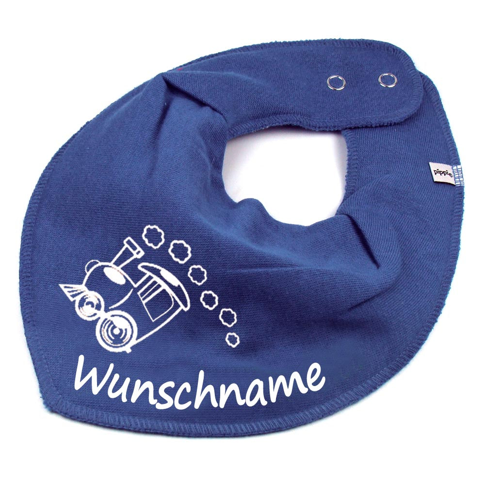 HALSTUCH Zug mit Name oder Text personalisiert für Baby oder Kind aus Baumwolle in Einheitsgröße verschiedene Farben