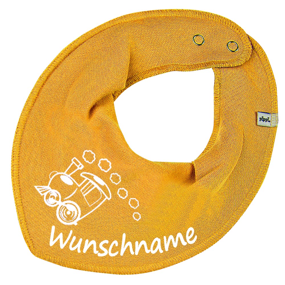 HALSTUCH Zug mit Name oder Text personalisiert für Baby oder Kind aus Baumwolle in Einheitsgröße verschiedene Farben