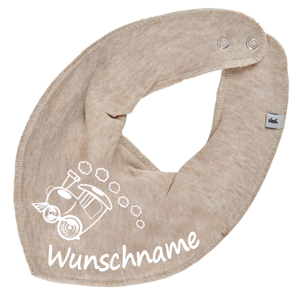HALSTUCH Zug mit Name oder Text personalisiert für Baby oder Kind aus Baumwolle in Einheitsgröße verschiedene Farben