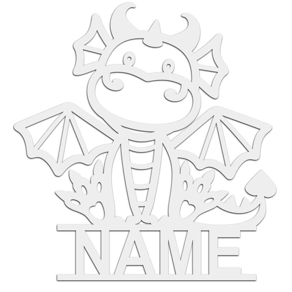 Personalisierter 3D Schriftzug individuelles Namensschild 25cm Höhe Türschild Wanddekoration Kinderzimmer Acryl Drache verschiedene Farben