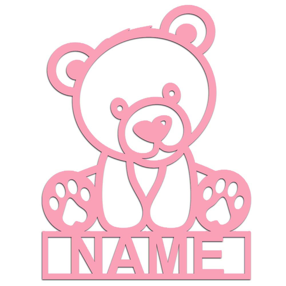 Personalisierter 3D Schriftzug individuelles Namensschild 25cm Höhe Türschild Wanddekoration Kinderzimmer Acryl Bär verschiedene Farben