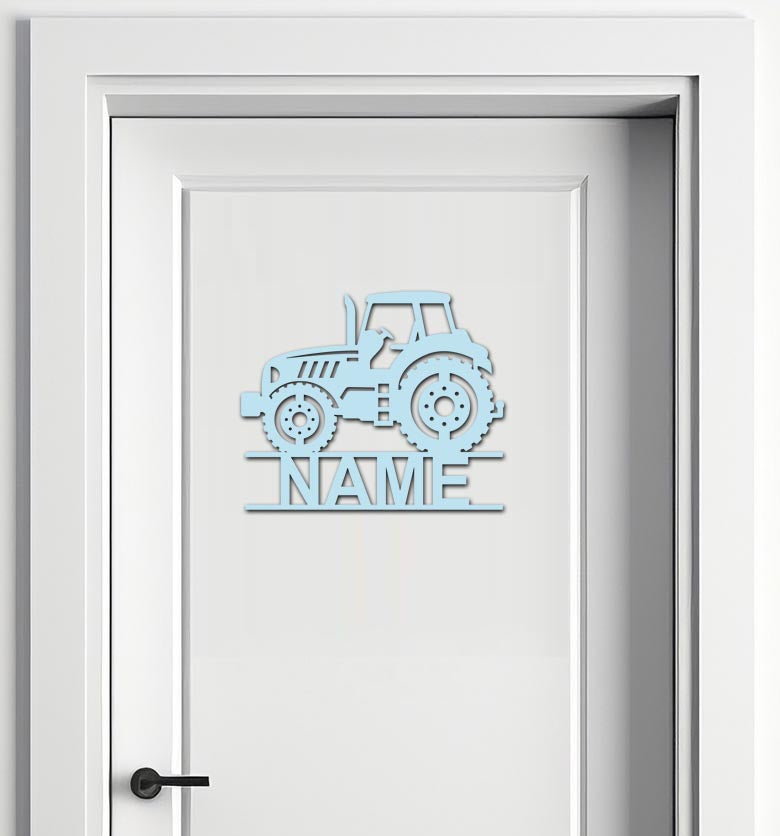 Personalisierter 3D Schriftzug individuelles Namensschild 25cm Höhe Türschild Wanddekoration Kinderzimmer Acryl Traktor verschiedene Farben