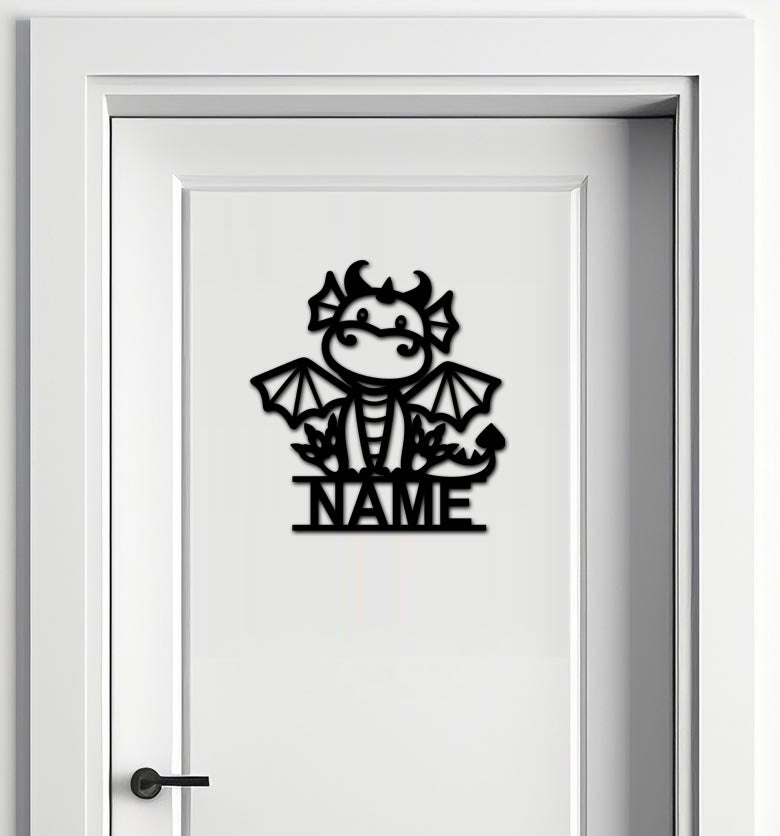 Personalisierter 3D Schriftzug individuelles Namensschild 25cm Höhe Türschild Wanddekoration Kinderzimmer Acryl Drache verschiedene Farben