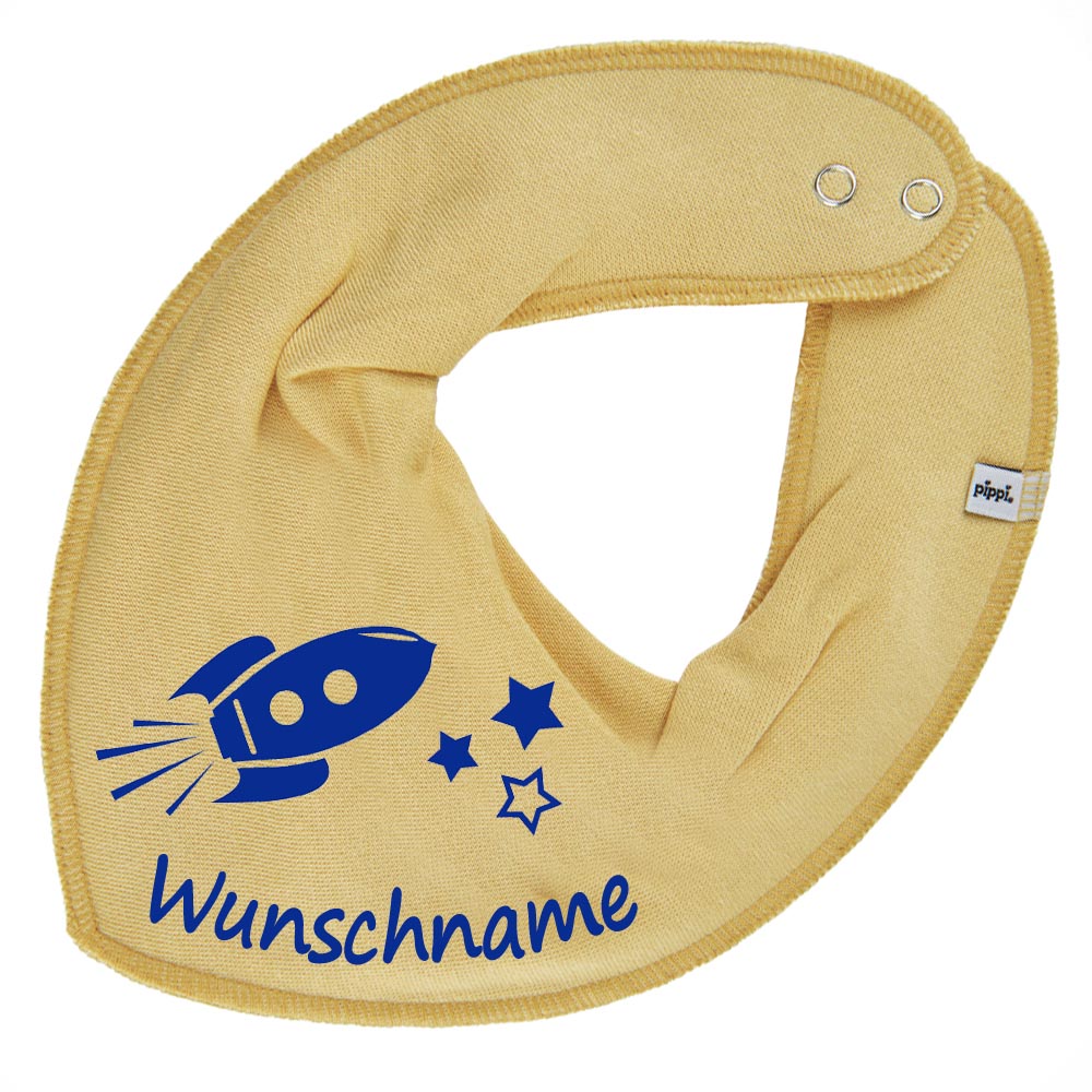HALSTUCH Rakete mit Name oder Text personalisiert für Baby oder Kind aus Baumwolle in Einheitsgröße verschiedene Farben