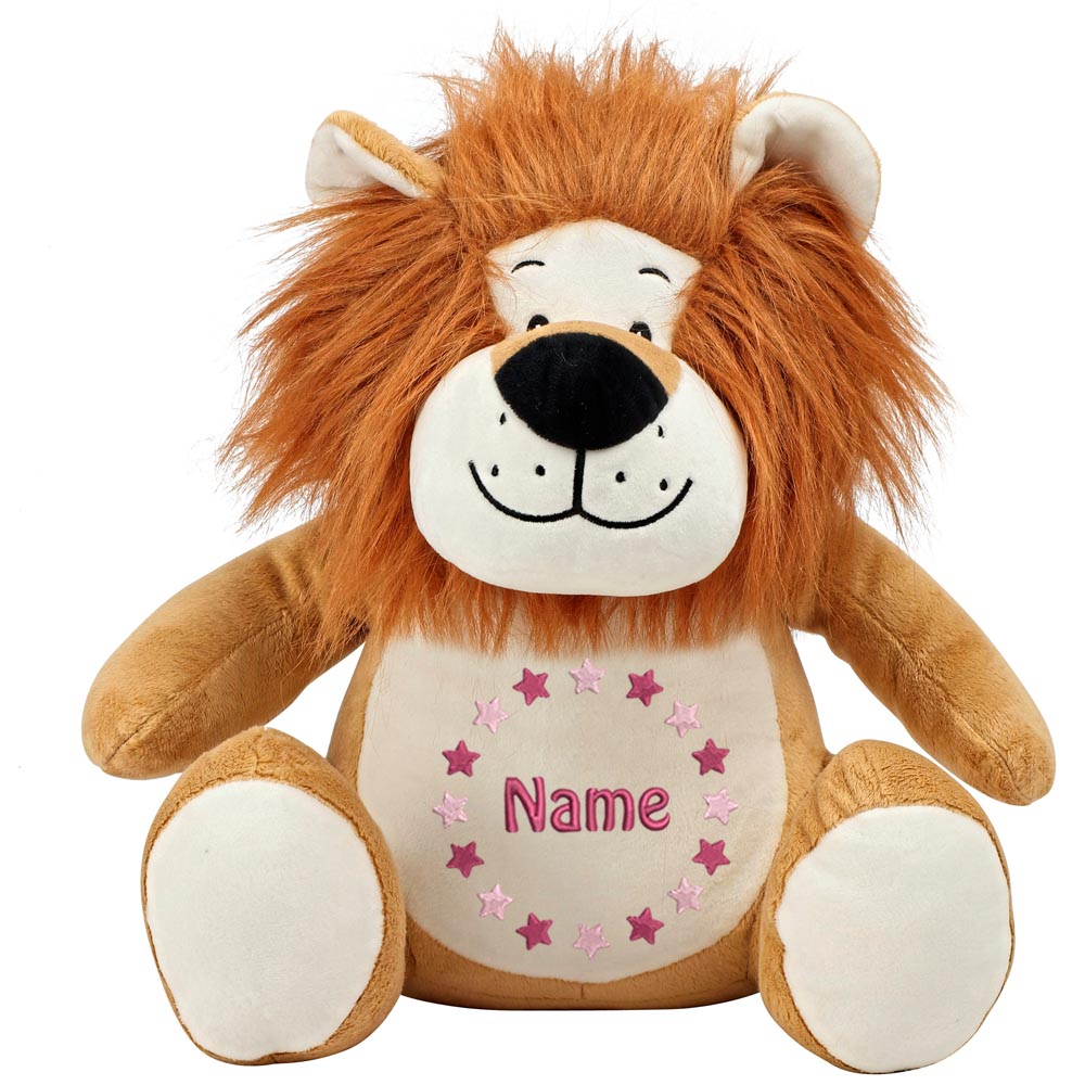 Stofftier mit Name Bestickt Kuscheltier Löwe personalisiert Sternkreis