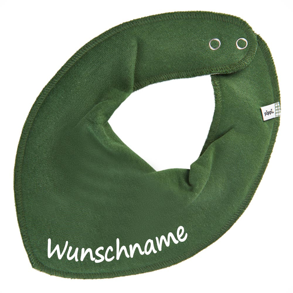 HALSTUCH mit Name oder Text personalisiert für Baby oder Kind aus Baumwolle in Einheitsgröße verschiedene Farben