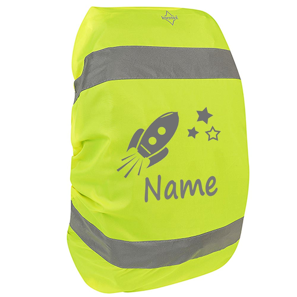 Regenschutz für Rucksäcke Regenhülle Schulrucksack mit Name oder Text personalisiert Motiv Rakete