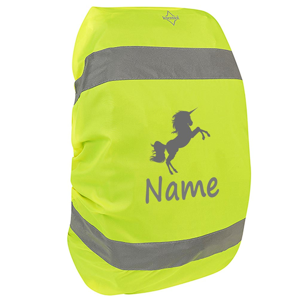 Regenschutz für Rucksäcke Regenhülle Schulrucksack mit Name oder Text personalisiert Motiv Einhorn