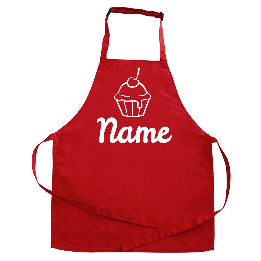 Personalisierte Schürze mit Motiv CUPCAKE und Name bedruckt Kochschürze zum Backen, Kochen für Kinder und Erwachsene