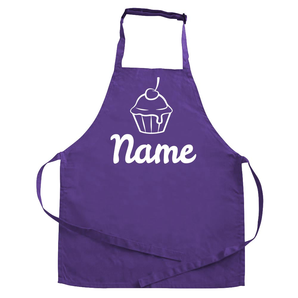 Personalisierte Schürze mit Motiv CUPCAKE und Name bedruckt Kochschürze zum Backen, Kochen für Kinder und Erwachsene