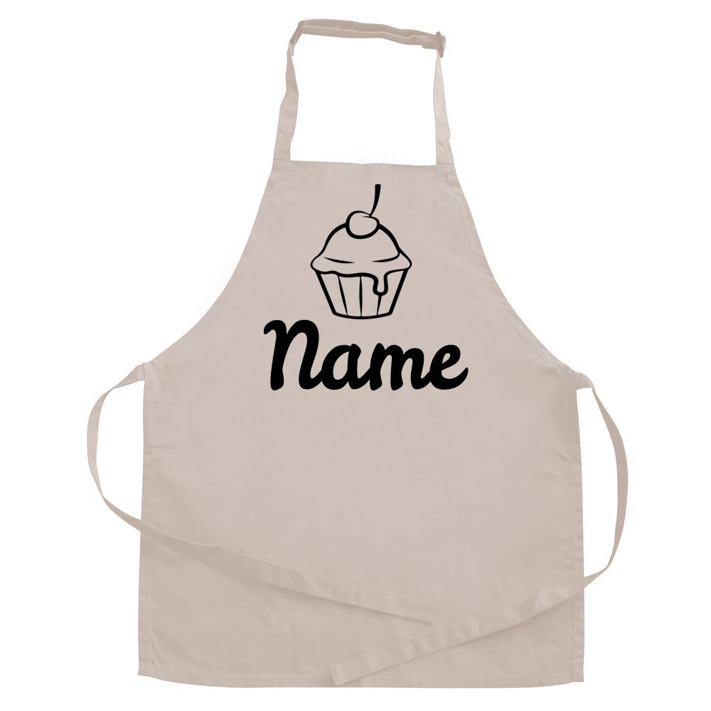 Personalisierte Schürze mit Motiv CUPCAKE und Name bedruckt Kochschürze zum Backen, Kochen für Kinder und Erwachsene
