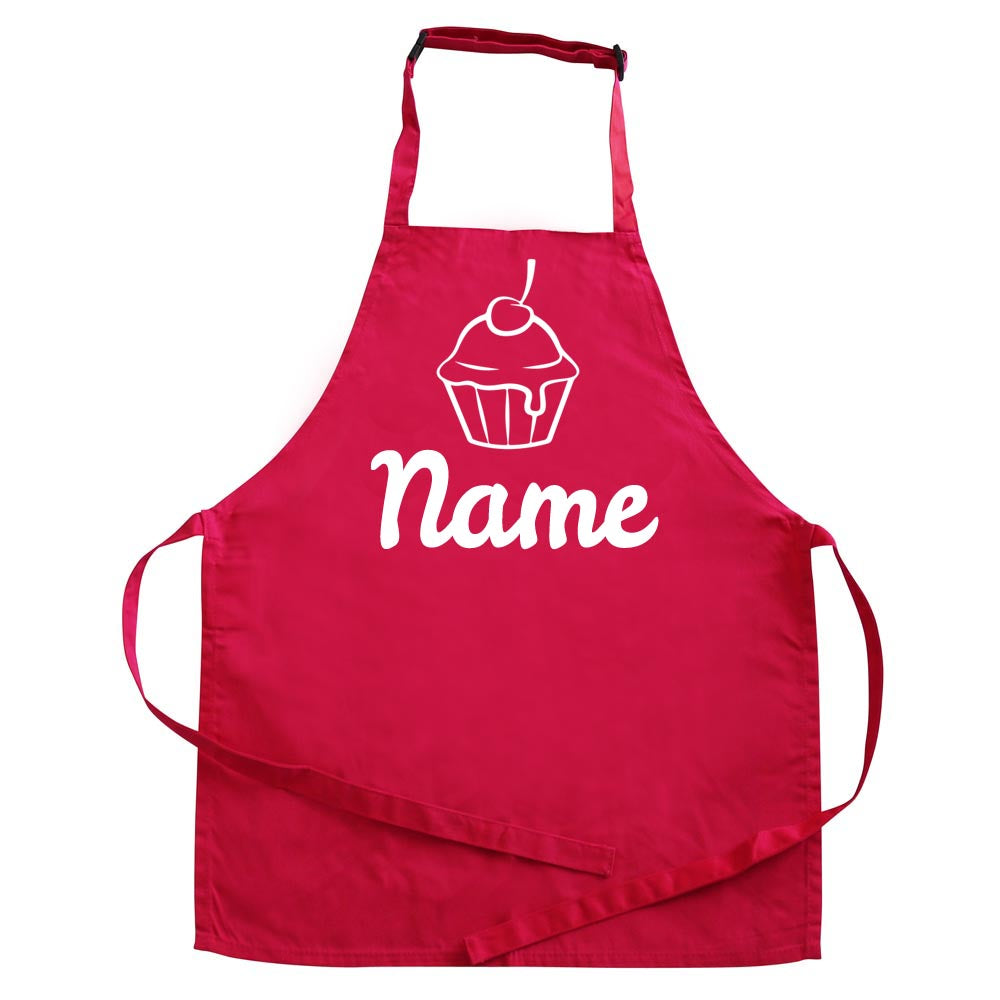 Personalisierte Schürze mit Motiv CUPCAKE und Name bedruckt Kochschürze zum Backen, Kochen für Kinder und Erwachsene